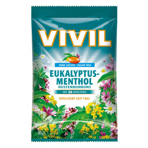 Vivil Eukalyptus-mentol+20 druhů bylin bez cukru